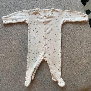 Quincy Mae Full Snap Footie | Ivory, 3-6m